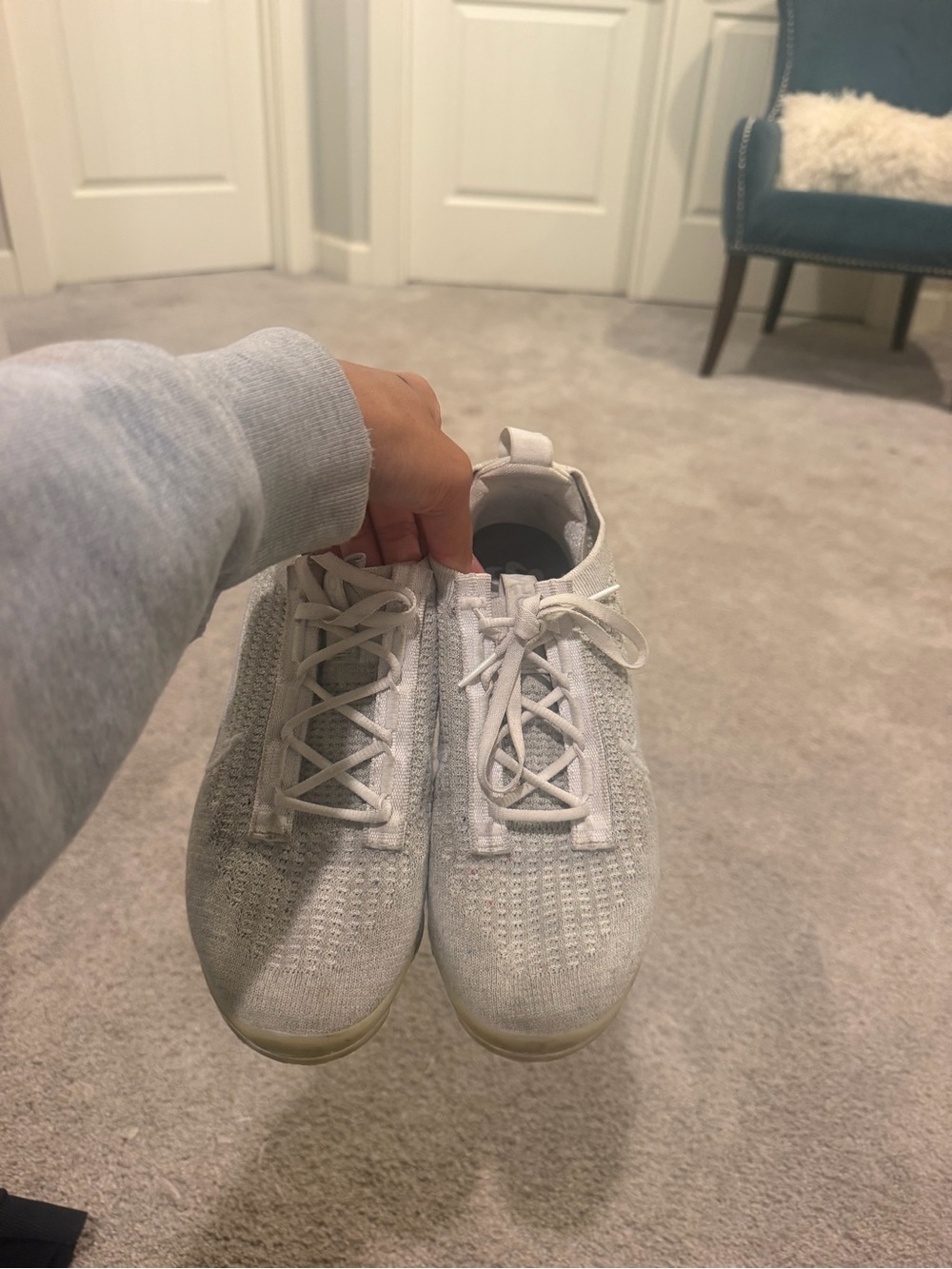 Nike Light Gray Knit Women's Sneakers